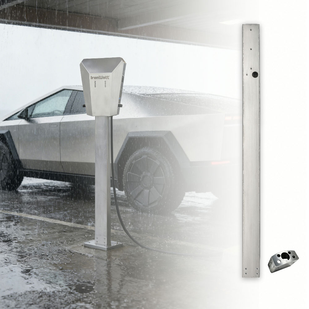 EV Charger Pedestal for Electric Vehicle Charger Stand 304 Stainless Steel Commercial Mount